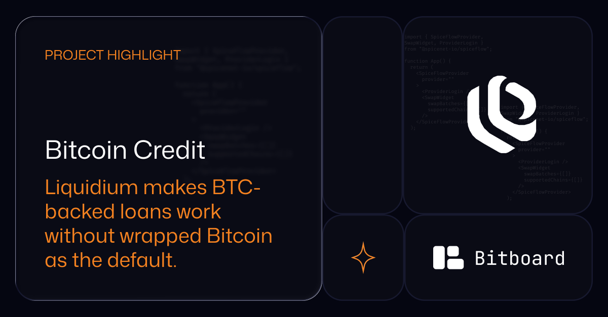 Liquidium native Bitcoin credit market with BTC collateral, stablecoin borrowing, ICP Chain Fusion, UTXO tracking, and cross-chain lending